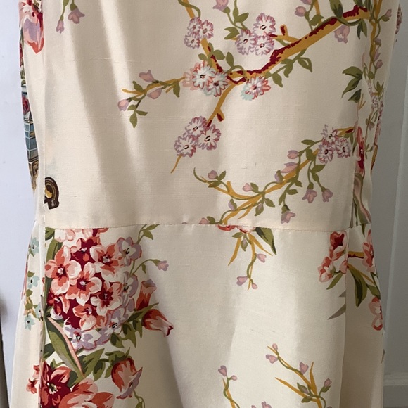 NWT SPENSER JEREMY Silk Chinoiserie Grand Millennial Print Dress Sz 14 - Picture 4 of 16